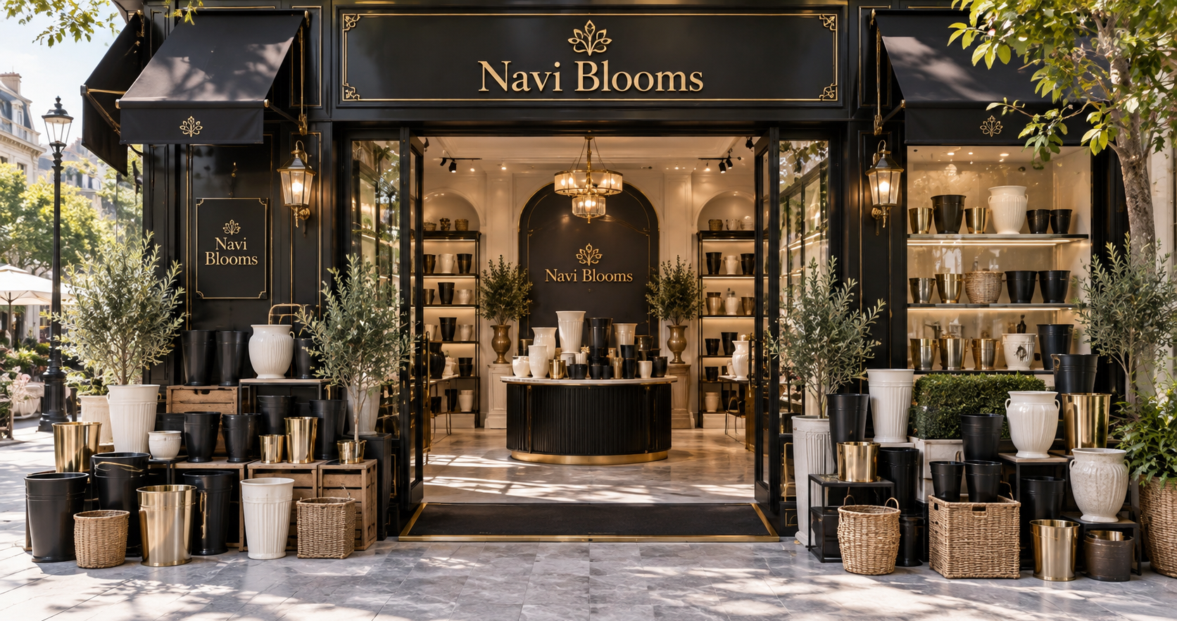 Navi Blooms flower shop before floral styling