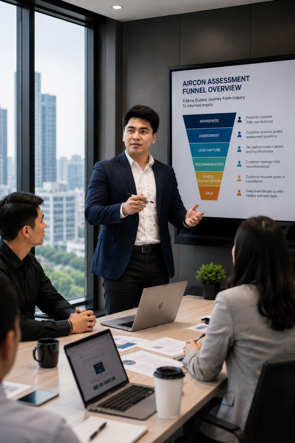 Aaron presenting a customer journey strategy